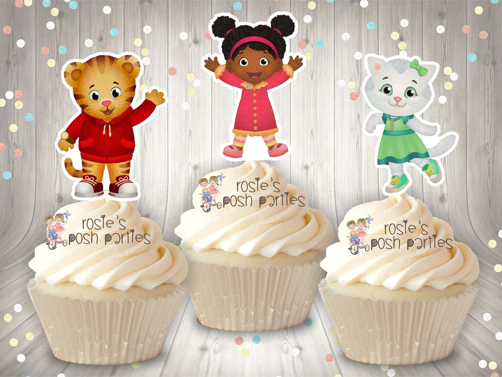 Disney Daniel Tiger's Neighborhood Plate Cup Cake Topper Balloon Party  Supplies Favor Decor Tableware Birthday Kids Novelty Toys