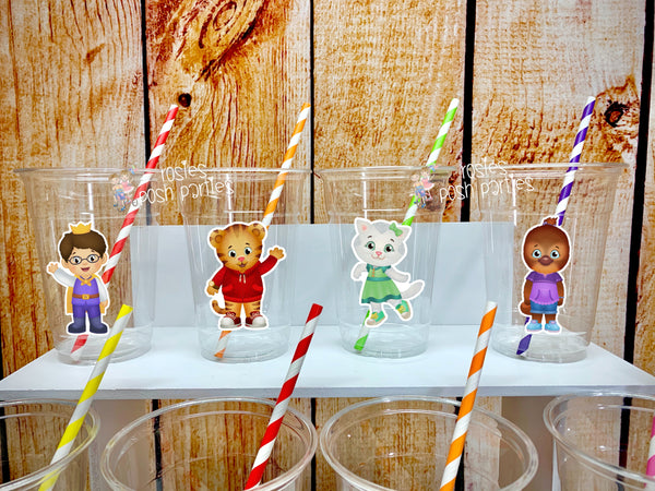 Daniel Tiger Birthday Theme Cups and Straws Party Favors