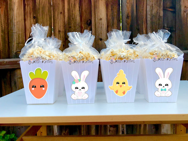 Easter Spring Theme Birthday or Baby Shower Popcorn Favor Bins