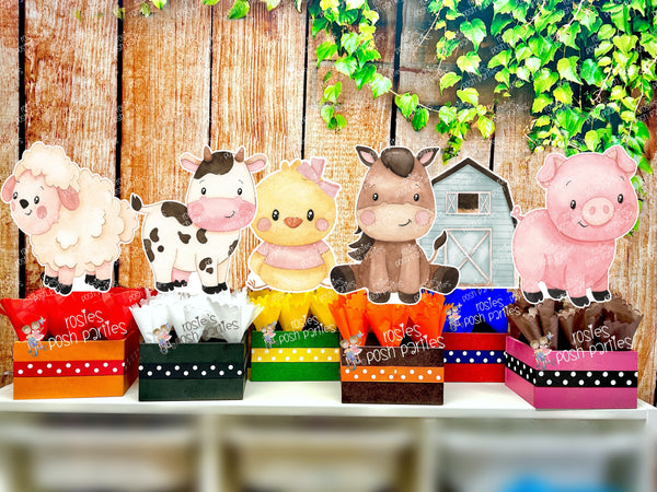 Farm birthday baby shower theme centerpiece decoration