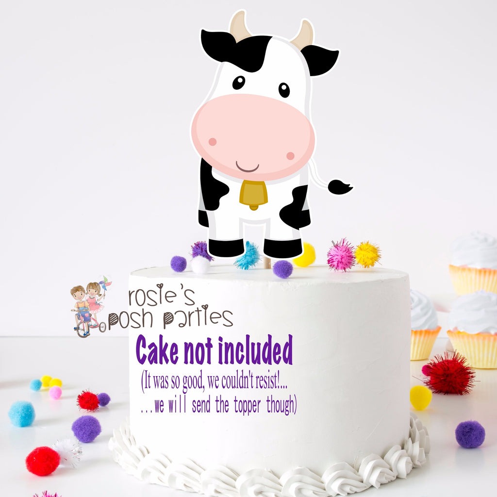 Farm Theme Cow Smash Cake Topper Diaper