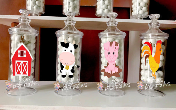 Farm Theme Party Decoration Apothecary Favor Jars