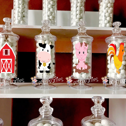 Farm Theme Party Decoration Apothecary Favor Jars