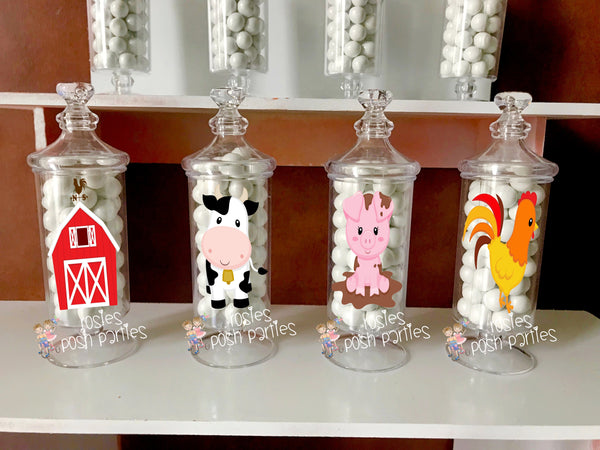 Farm Theme Party Decoration Apothecary Favor Jars