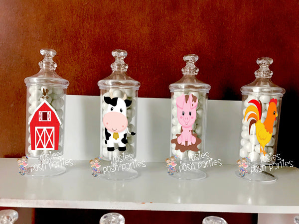 Farm Theme Party Decoration Apothecary Favor Jars