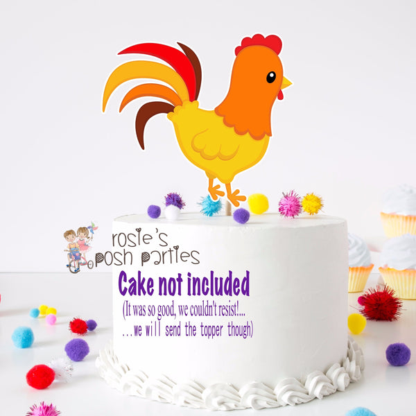 Farm Theme Rooster Smash Cake Topper Diaper Cake Baby Shower or Birthday Topper