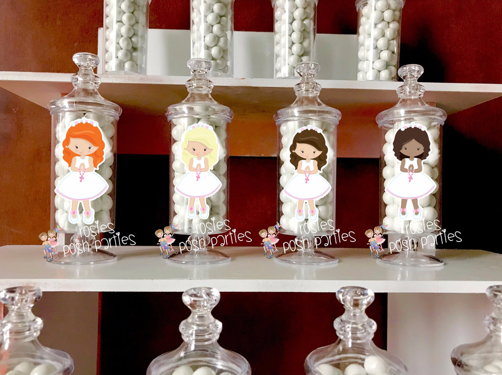 First Communion Girl Apothecary Jar Favors