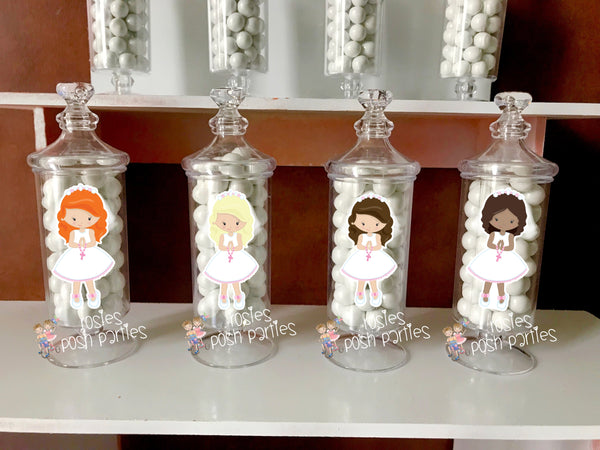 First Communion Girl Apothecary Jar Favors