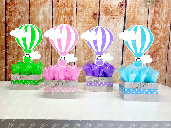 hot air balloon birthday baby shower theme centerpiece decoration