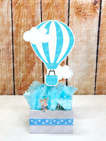 hot air balloon birthday baby shower theme centerpiece decoration