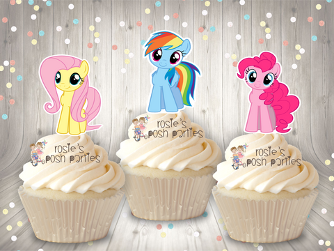 My Little Pony Birthday Theme Cupcake Toppers