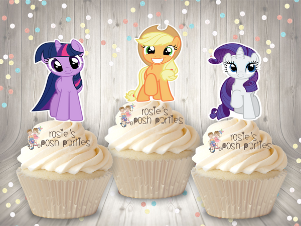 My Little Pony Birthday Theme Cupcake Toppers