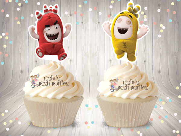 oddbods Birthday Theme Cupcake Toppers