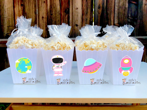 Outer Space Theme Party Popcorn Favor Bin