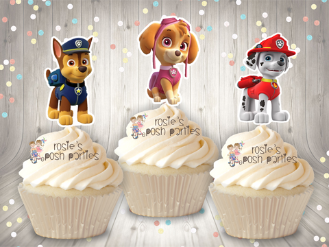 Paw Patrol Birthday Theme Cupcake Toppers