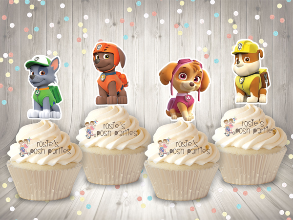 Paw Patrol Birthday Theme Cupcake Toppers