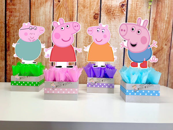 peppa pig birthday theme centerpiece decoration