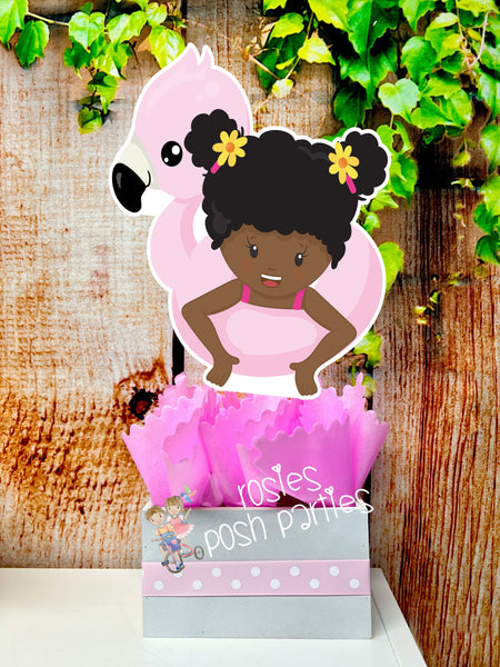 girls pool party birthday theme centerpiece decoration