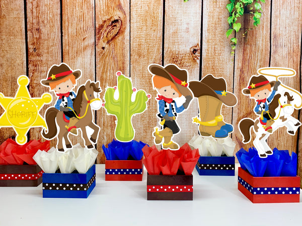 Western Cowboy Birthday Baby Shower Theme Centerpiece Decoration