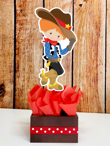 Western Cowboy Birthday Baby Shower Theme Centerpiece Decoration