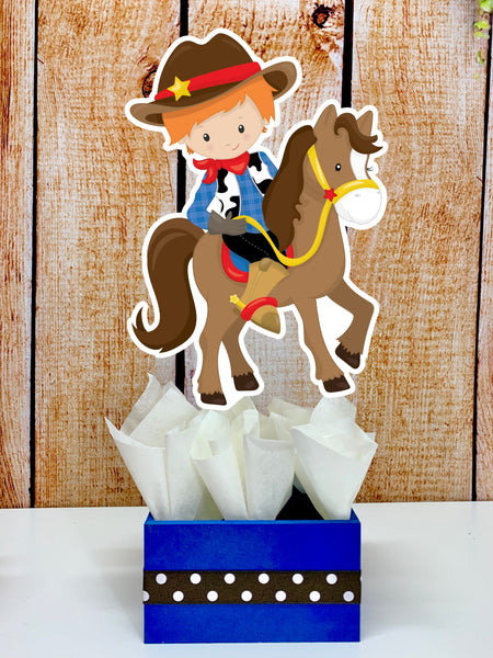 Western Cowboy Birthday Baby Shower Theme Centerpiece Decoration