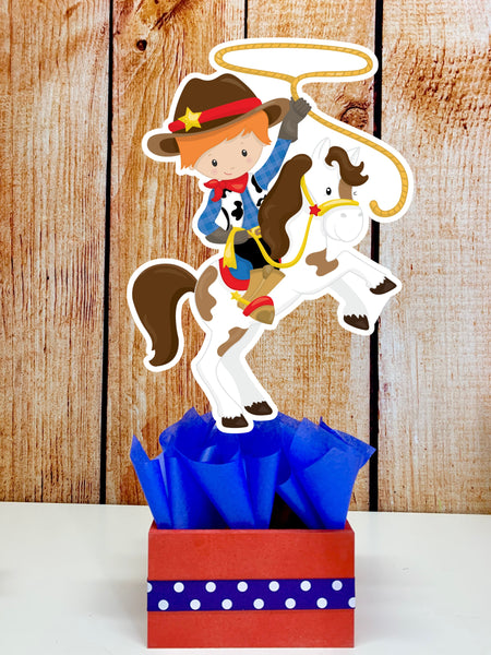 Western Cowboy Birthday Baby Shower Theme Centerpiece Decoration