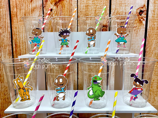 Rugrats African American Cups and Straws Party Favors