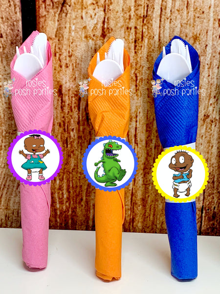 Rugrats African American Theme Napkin Wrapped Utensil Favors