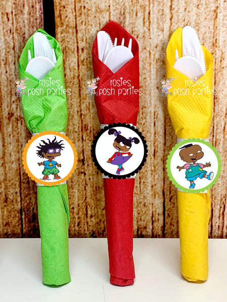 Rugrats African American Theme Napkin Wrapped Utensil Favors
