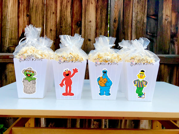 Sesame Street Birthday Theme Popcorn Favor Bins