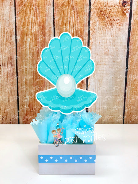 under the sea mermaid birthday baby shower theme centerpiece decoration