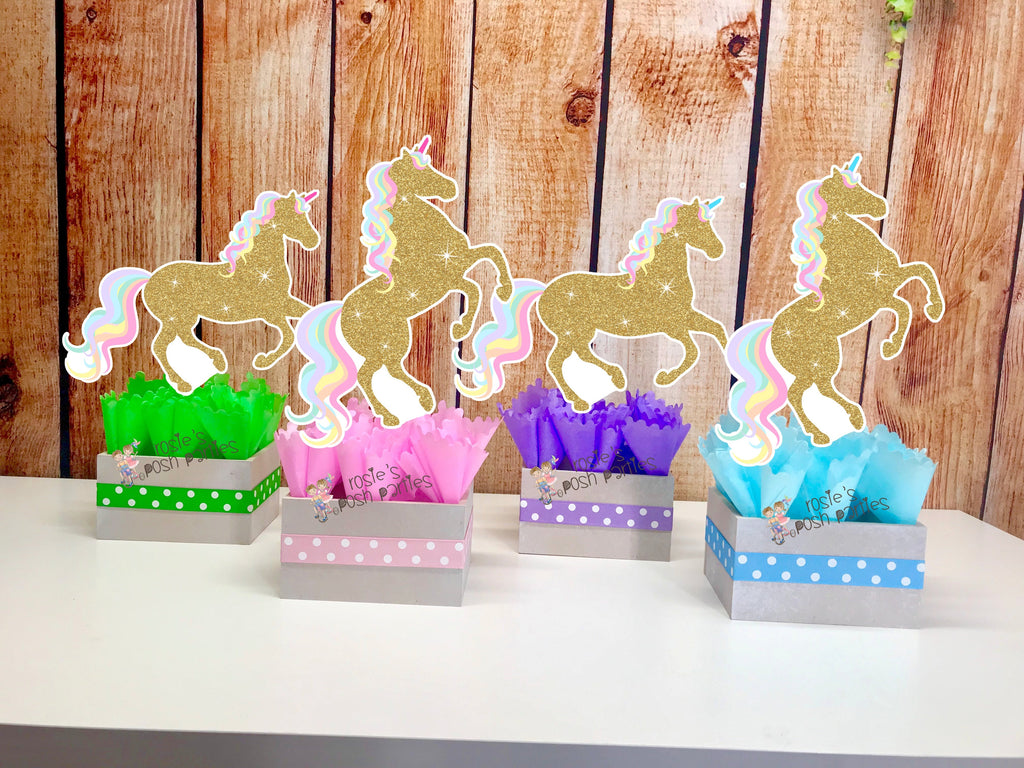 Unicorn Theme Birthday Baby Shower Centerpiece Rosie s Posh Parties