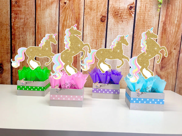 Unicorn Birthday Baby Shower Theme Centerpiece