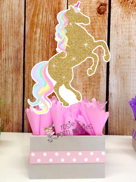 Unicorn Birthday Baby Shower Theme Centerpiece