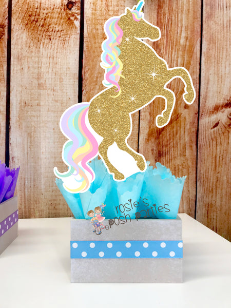 Unicorn Birthday Baby Shower Theme Centerpiece