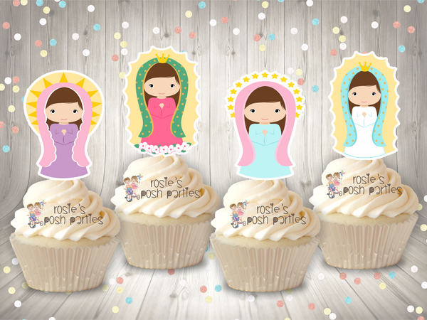 Virgencita de Guadalupe Theme Cupcake Toppers