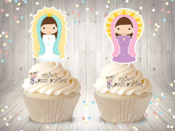 Virgencita de Guadalupe Theme Cupcake Toppers