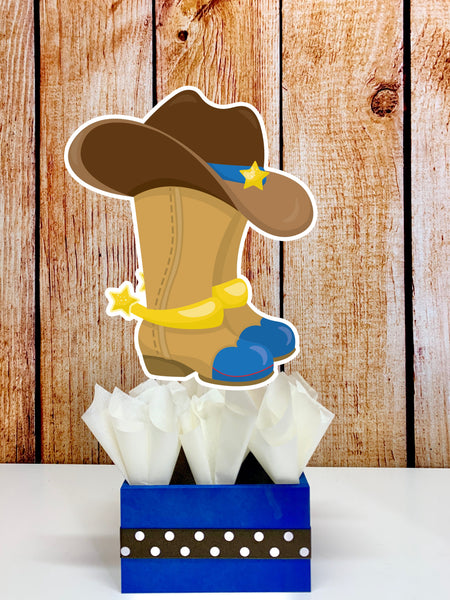 Western Cowboy Birthday Baby Shower Theme Centerpiece Decoration