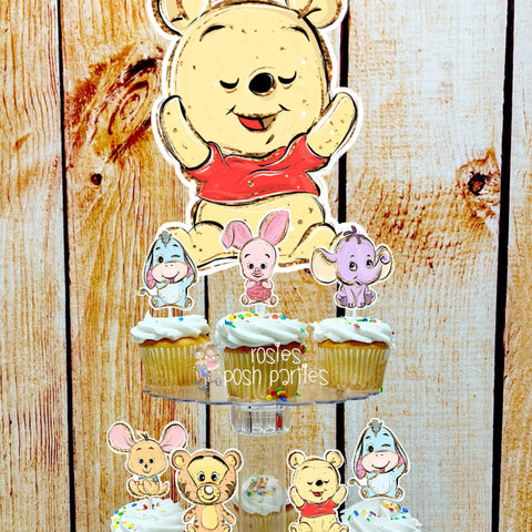 Winnie the Pooh Birthday Theme Cupcake Stand Favor