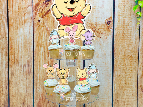 Winnie the Pooh Birthday Theme Cupcake Stand Favor