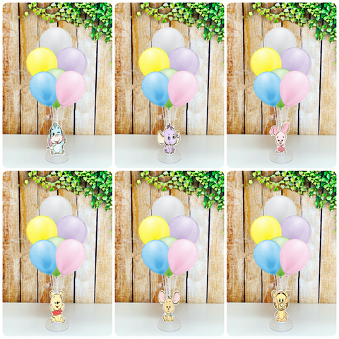 Winnie the Pooh Theme Balloon Cluster Centerpiece