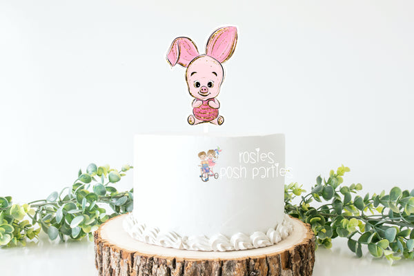 Winnie the Pooh Birthday Theme Cake Topper Piglet