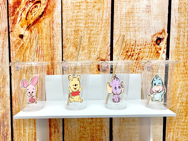 Winnie the Pooh Birthday or Baby Shower Theme Straw and Cup Favors