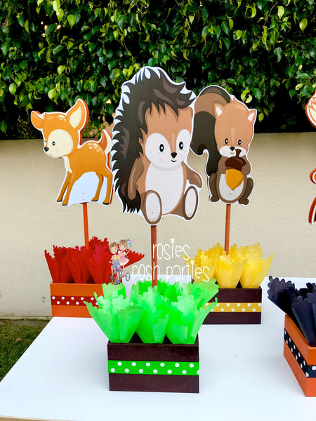 Woodland Animals Birthday Centerpiece Decoration Wood Friends Theme centerpiece birthday party guest table centerpiece decoration INDIVIDUAL