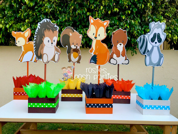 Woodland Animals Birthday Centerpiece Decoration Wood Friends Theme centerpiece birthday party guest table centerpiece decoration INDIVIDUAL