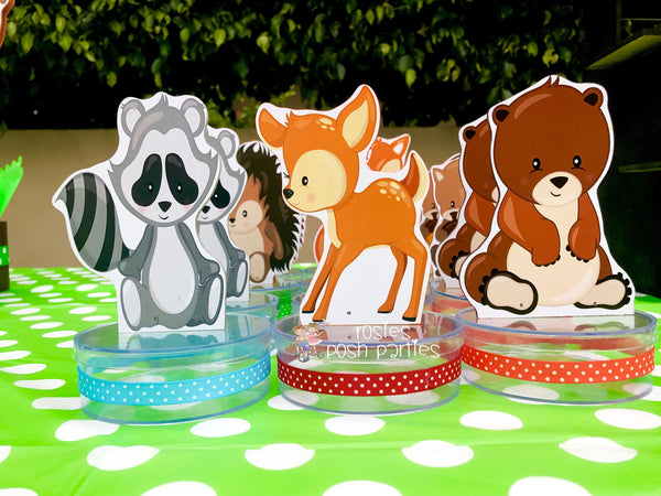 Woodland Critters Birthday Favors Woodland candy treat jars for birthday or Woodland Baby Shower gift birthday favor baby Shower SET OF 12