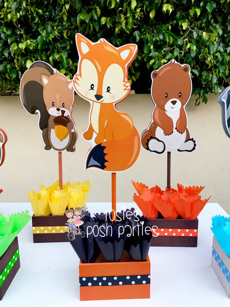 Woodland Animals Birthday Centerpiece Decoration Wood Friends Theme centerpiece birthday party guest table centerpiece decoration INDIVIDUAL