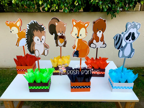 Woodland Animals Birthday Centerpiece Decoration Wood Friends Theme centerpiece birthday party guest table centerpiece decoration INDIVIDUAL