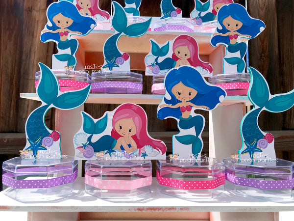 Mermaid Under The Sea Birthday Mermaid Baby Shower candy treat jar for birthday Mermaid birthday favor or birthday raffles favors SET OF 12