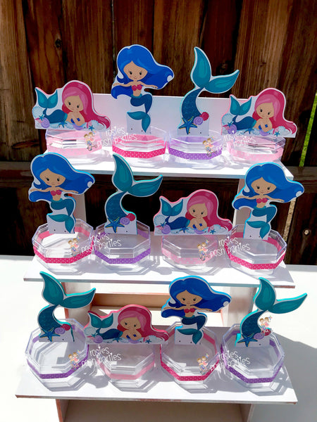Mermaid Under The Sea Birthday Mermaid Baby Shower candy treat jar for birthday Mermaid birthday favor or birthday raffles favors SET OF 12